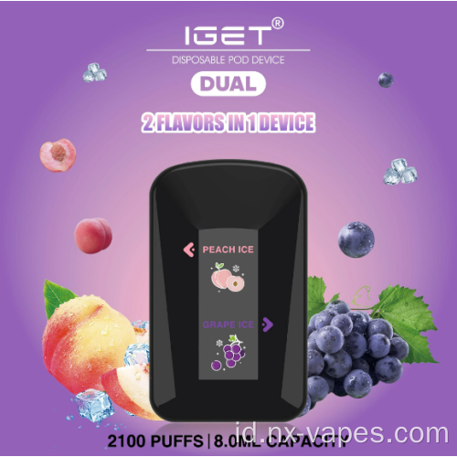 Iget dual 2100 puff berkualitas baik